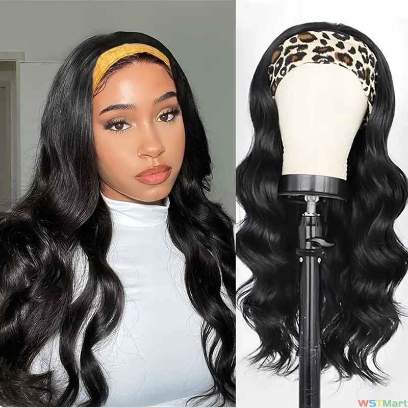 24 Inch Headband Wigs Long Body Wave Natural Looking Hair Wigs With Headband Synthetic Wigs For Women