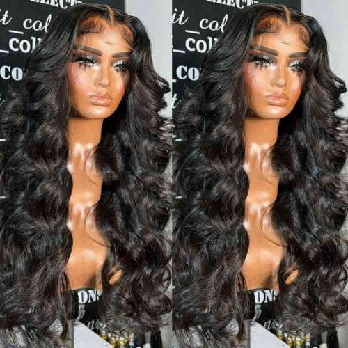 Affordable 180% Density Body Wave Lace Frontal Wigs Glueless Time Saver Human Hair Wigs Pre Plucked Wig With Baby Hair