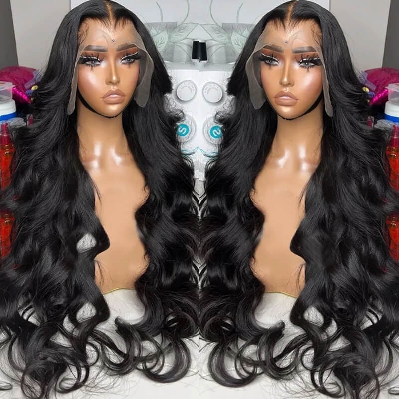 28 inch Thick From Top To End 250% Body Wave Density Wig 13X4 Transparent Lace Frontal Wig