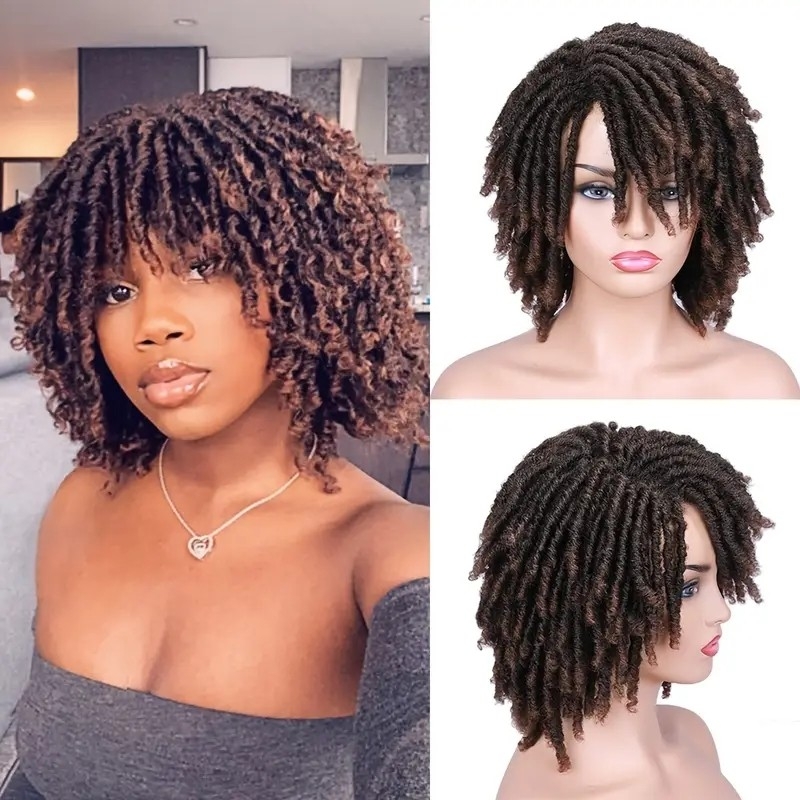 Short Dreadlock Curly Synthetic Wig