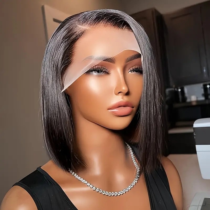 13*4 Lace Front Wigs Human Hair Wig Bob Straight Front Lace Wig Human Hair Wigs Pre Plucked Remy Hair Wig 180 Density Human Hair Wig For Women