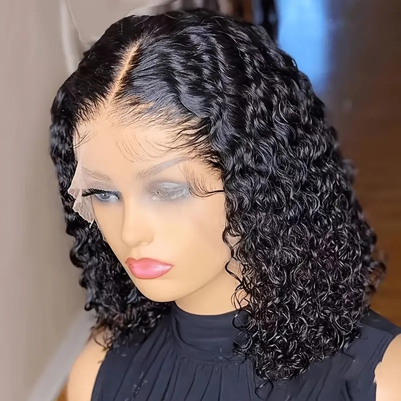 Jerry Curly Front Lace Bob Curly Wig Human Hair 13x4 Lace Front Wig For Women Pre Plucked Hairline