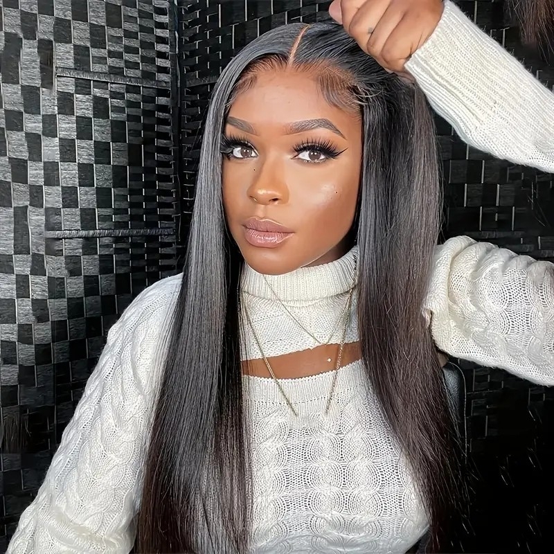 Straight Wear And Go Wigs Glueless 4x4 HD Closure Wigs Human Hair Preplucked For Women Girls No Glue Wear And Go Pre Cut Glueless Human Hair Wigs For Beginners Pre Cut Lace Front Wig