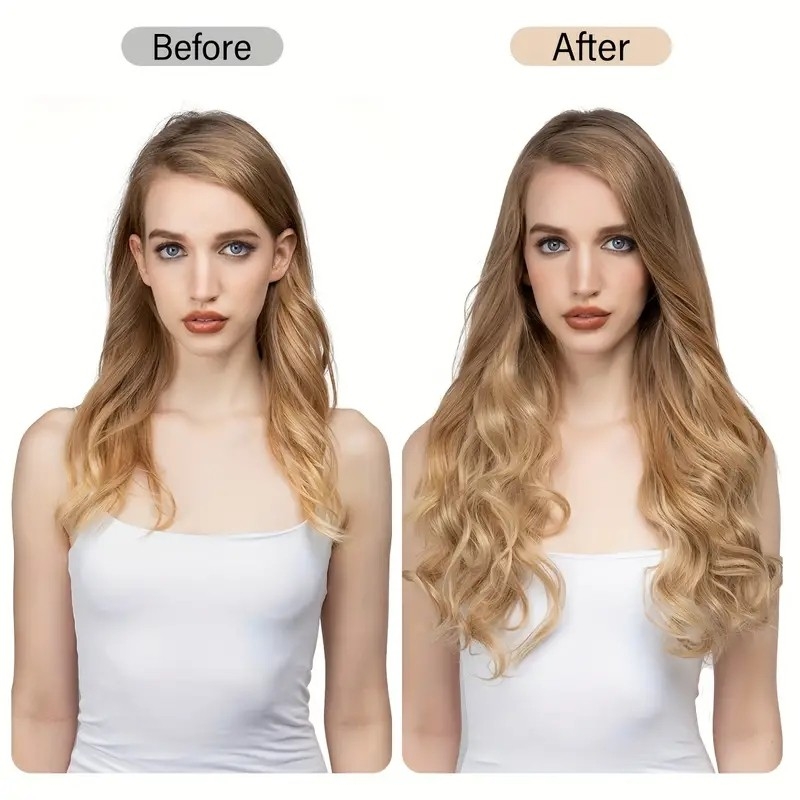 Halo Hair Extensions Invisible Wire Wavy Curly Long Synthetic Hairpieces For Women Adjustable Headband Heat Friendly Fiber No Clip