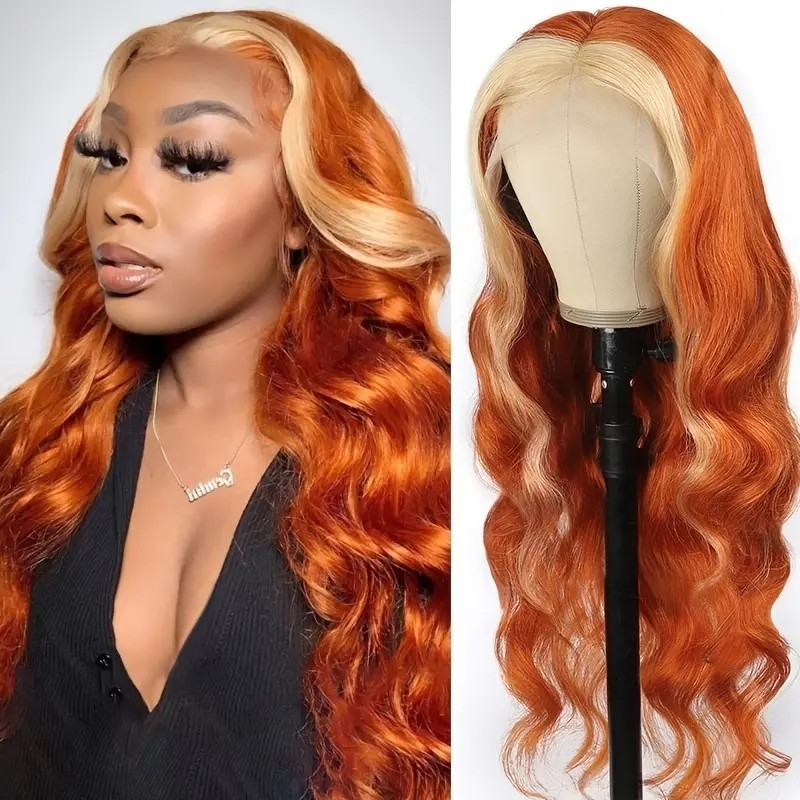 Ginger Blonde Lace Front Wig Body Wave Hd Lace Frontal Wig 613 Colored Human Hair Wigs 13X4 Ginger Lace Front Wig