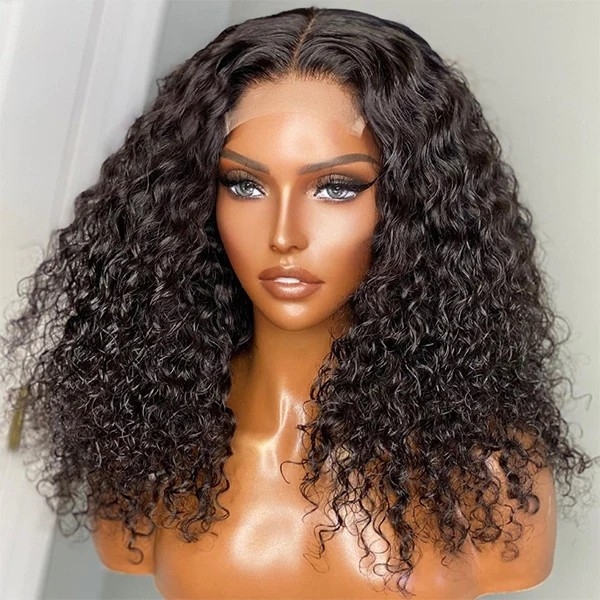 Wet And Wavy | Water Wave 4x4 Closure Lace Glueless Mid Part Long Wig 100% Human Hair