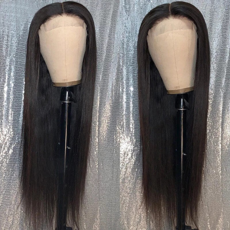 Nuiee 4x4/5X5/6x6 Transparent Lace Closure Wig Straight Constructed By Bundles With Closure