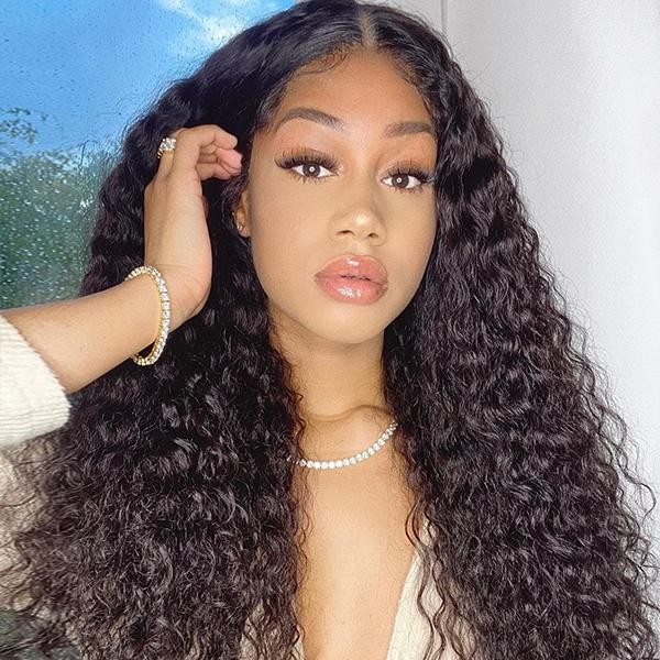 Wet And Wavy | Water Wave 4x4 Closure Lace Glueless Mid Part Long Wig 100% Human Hair#nuiee