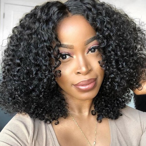 Lush Locks HAIR New Arrival Upart Wig , Natural Black Kinky Curly Wigs