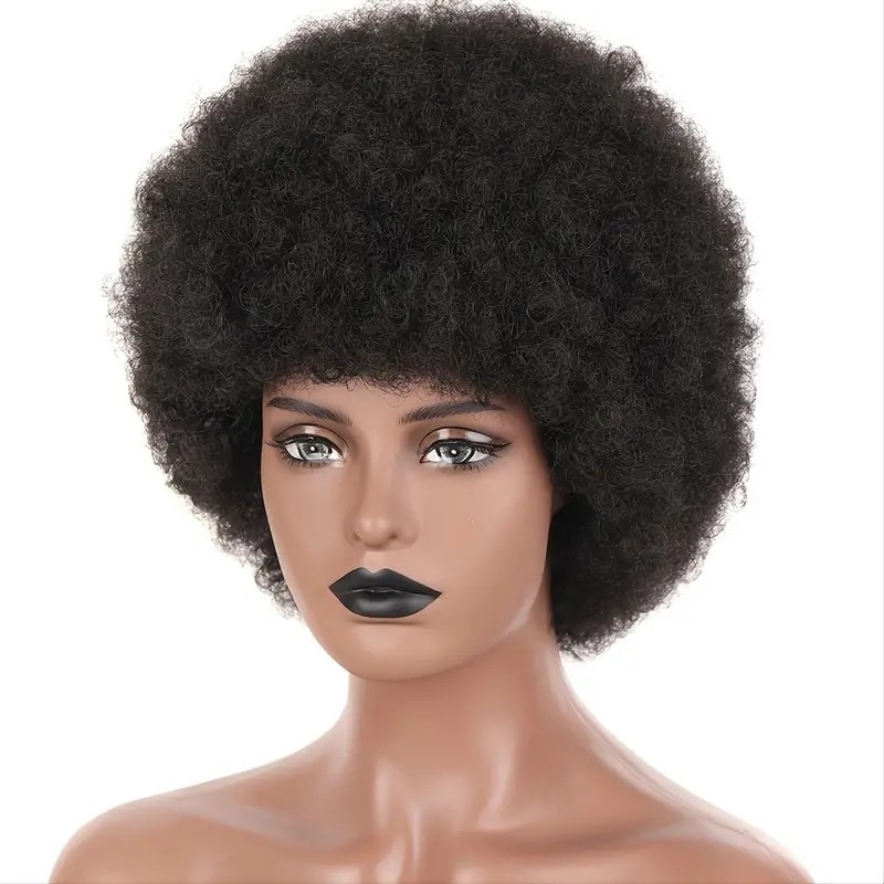 12 Inch Afro Kinky Curly Wigs For Women Afro Wigs Fluffy Soft Natural Looking Full Wigs For Daily Party Cosplay Wear