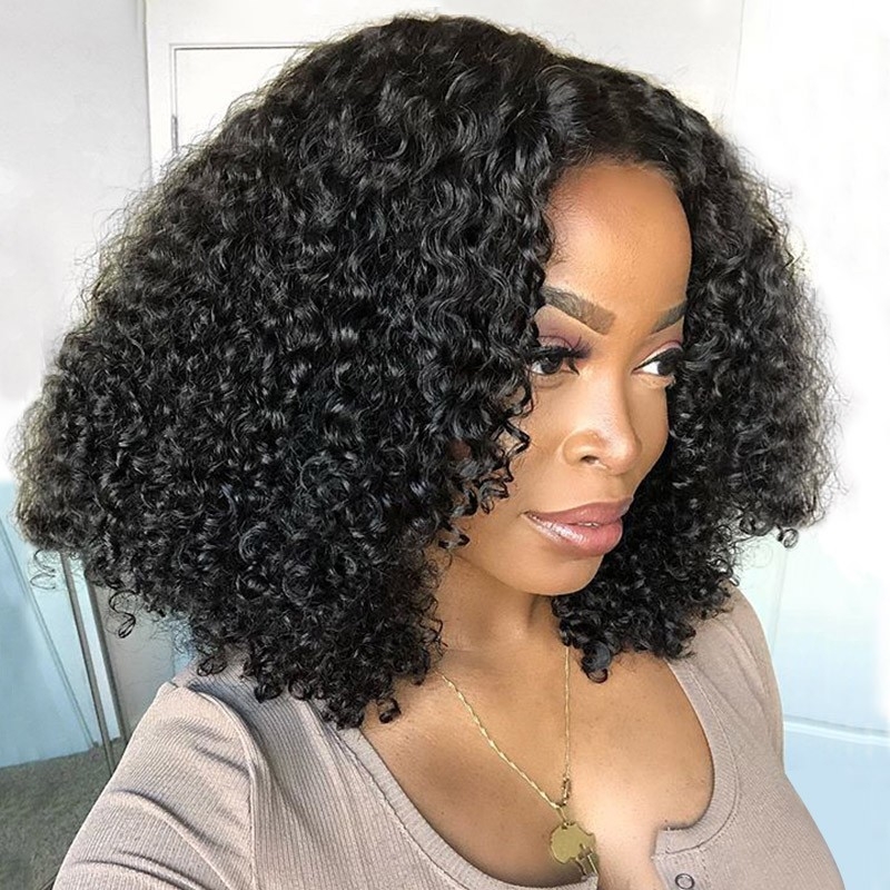 Lush Locks HAIR New Arrival Upart Wig , Natural Black Kinky Curly Wigs_Wigs, Lace Front, Human Hair