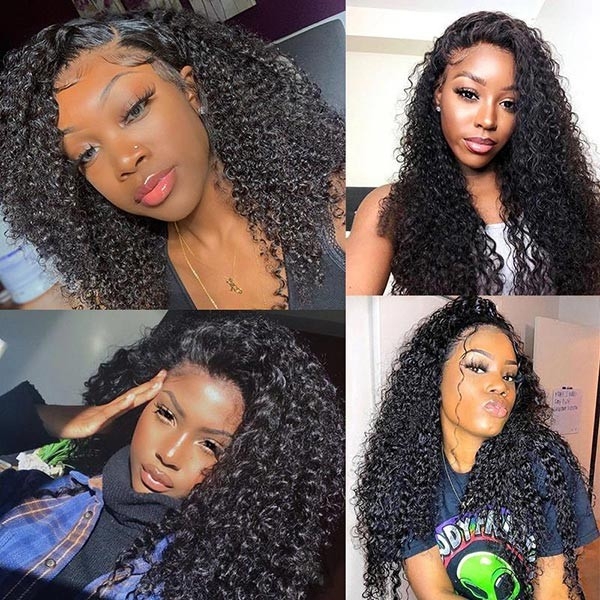 CurlyMe Kinky Curly U Part Wig Affordable 180% Density Full Human Hair Wigs Glueless No Lace