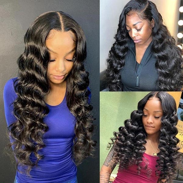 CurlyMe Loose Wave Hair 180% Density Human Hair U Part Wig Affordable Glueless No Lace Wig_Wigs, Lace Front, Human Hair