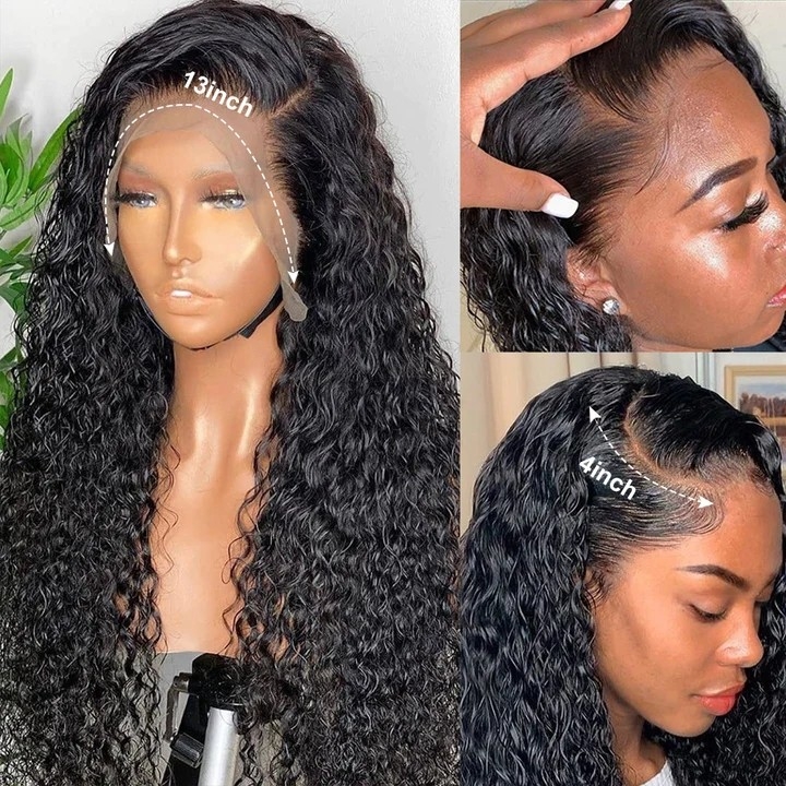 Pretty Kinky Curly 13x4/360 Lace Frontal Wigs virgin Hair Pre-Plucked Hairline 150% 180% Density