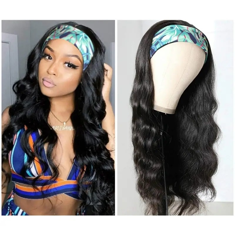 Headband Wigs Human Hair For Women Body Wave Non Lace Front Wigs Human Hair Machine Made Glueless Wigs Natural Color_@eullair_wigs_luvme hair