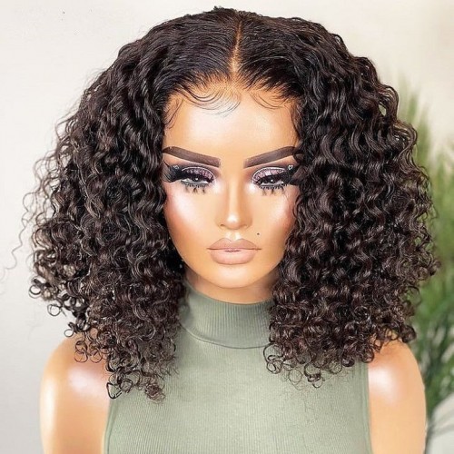 Water Wave Pre Cut 6x4 Crystal Lace Bob Wear&Go Glueless Human Hair Wig