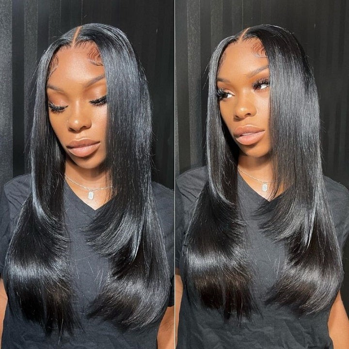 90's Vibe Layered Cut Human Hair Butterfly Haircut Straight 5x5 Pre Cut Lace Wig