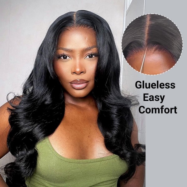 Glueless Wear & Go Wigs - Straight & Body Wave Human Hair Upgrade 4x7 Lace Closure Wigs