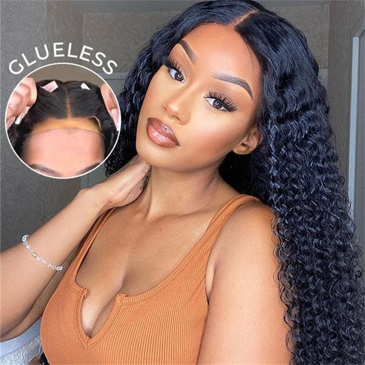 DOPEaxxPANA Deep Wave Wear&Go Pre Cut 5x6 Crystal HD Lace Pre-Bleached Glueless Preplucked Human Hair Wigs