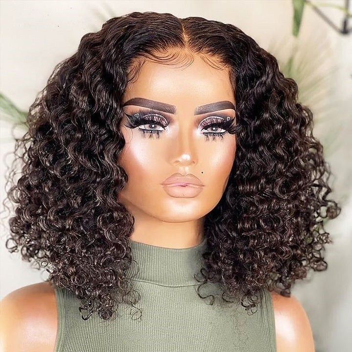 DOPEaxxPANA Water Wave Pre Cut 6x4 Crystal Lace Bob Wear&Go Glueless Human Hair Wig