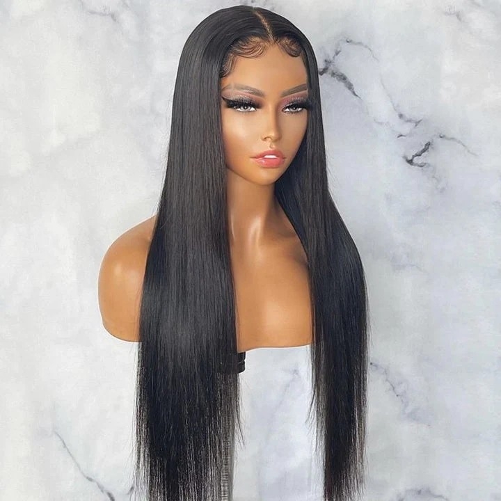 DOPEaxxPANA Wear&Go Upgraded 5x6 Pre Cut Lace Wig Glueless Crystal HD Lace Straight Human Hair Wigs