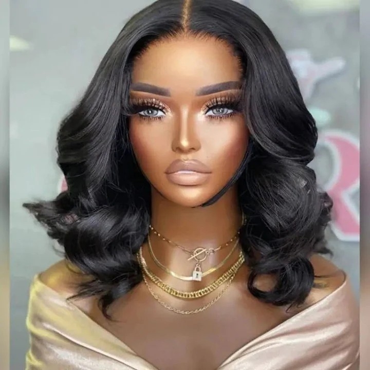 DOPEaxxPANA Wavy Wear&Go Pre Cut Upgraded 5x6 Crystal Lace Bob Wig Preplucked Glueless Human Hair Wigs