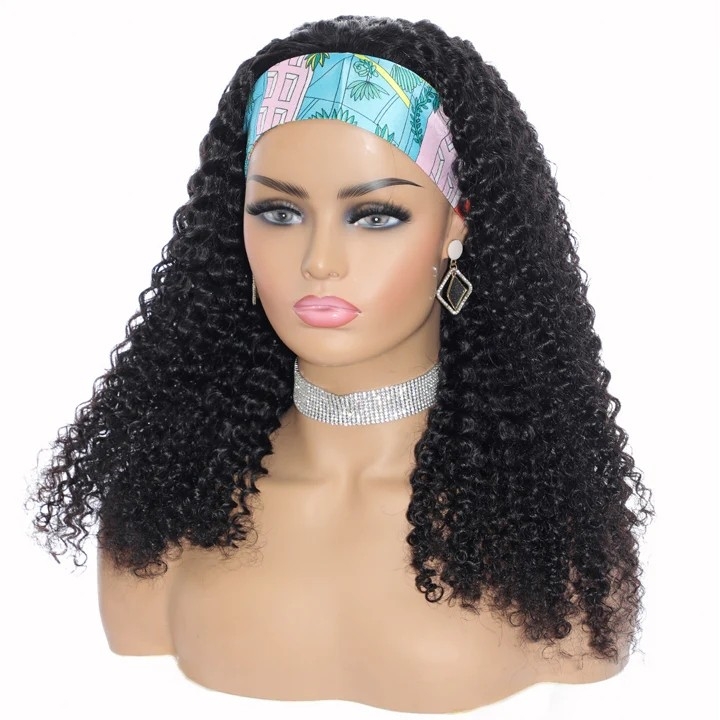 Jazelle Lumar Curly Headband Wigs Human Hair Brazilian Virgin Hair Half Wigs