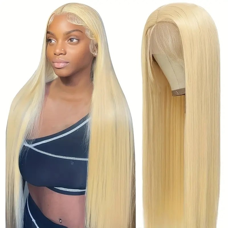 613 Honey Blonde Straight 13*4 Lace Front Human Hair Wigs For Women Brazilian Straight Frontal Human Hair Wigs Hight Quality 180% Density