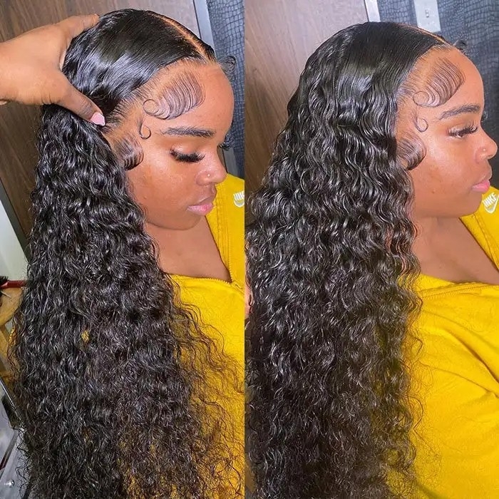 Water Wave 360 HD Lace Frontal Wig Remy Hair Wet and Wavy Lace Front Wigs with Baby Hair Pre PLucked Hairline Human Hair Wig