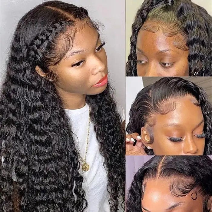 Water Wave 360 HD Lace Frontal Wig Remy Hair Wet and Wavy Lace Front Wigs with Baby Hair Pre PLucked Hairline Human Hair Wig@TheKeyisME_Wigs