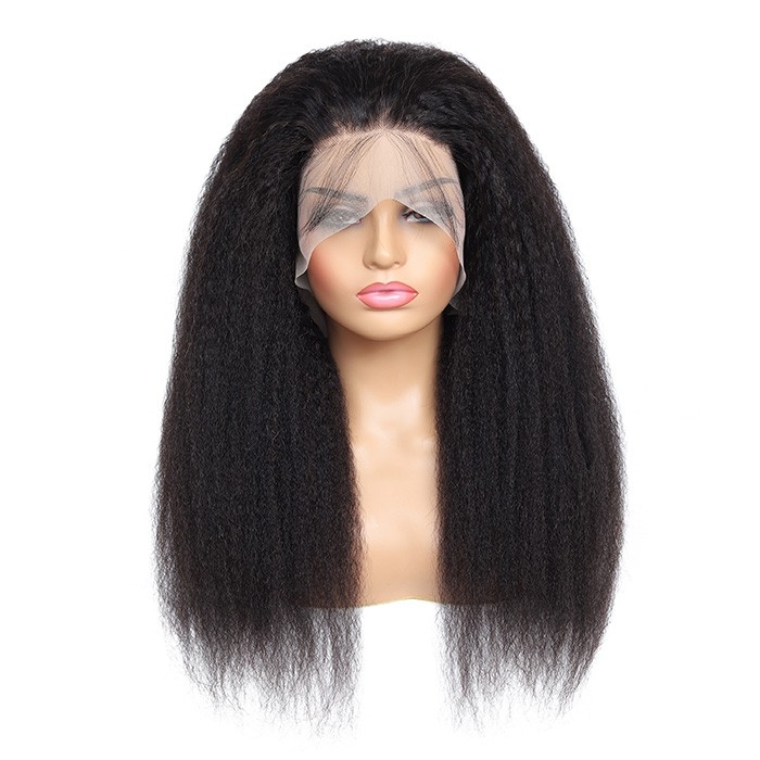 360 Kinky Straight Pre-plucked Hair SKINLIKE Real HD Lace Full Frontal Human Hair Wig@TheKeyisME_Wigs