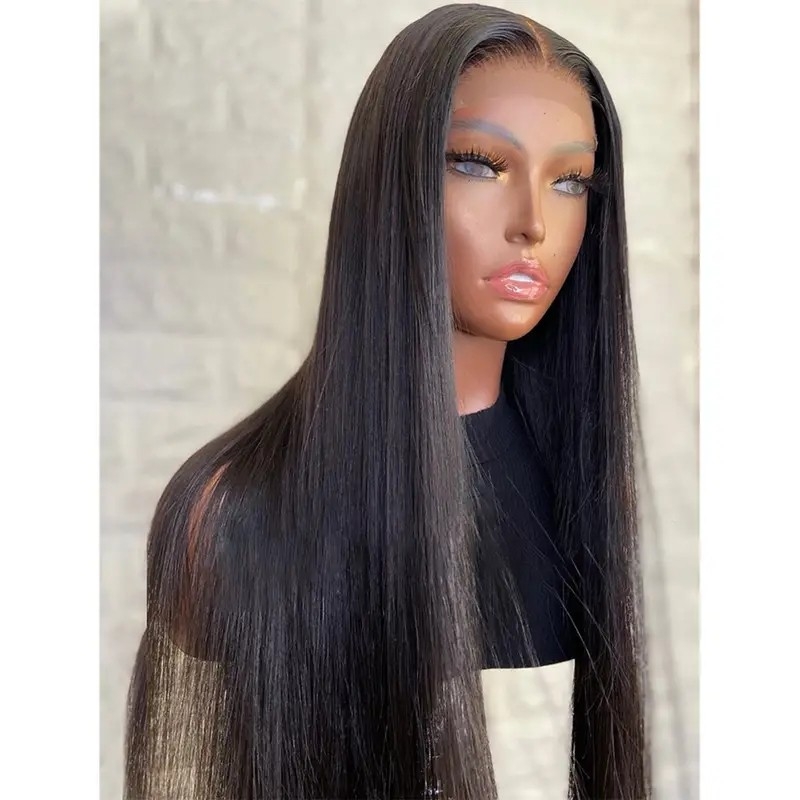 180% Density Straight 13*4 Lace Front Human Hair Wigs Remy Human Hair Wigs For Women Girls Natural Color14-28 Inch