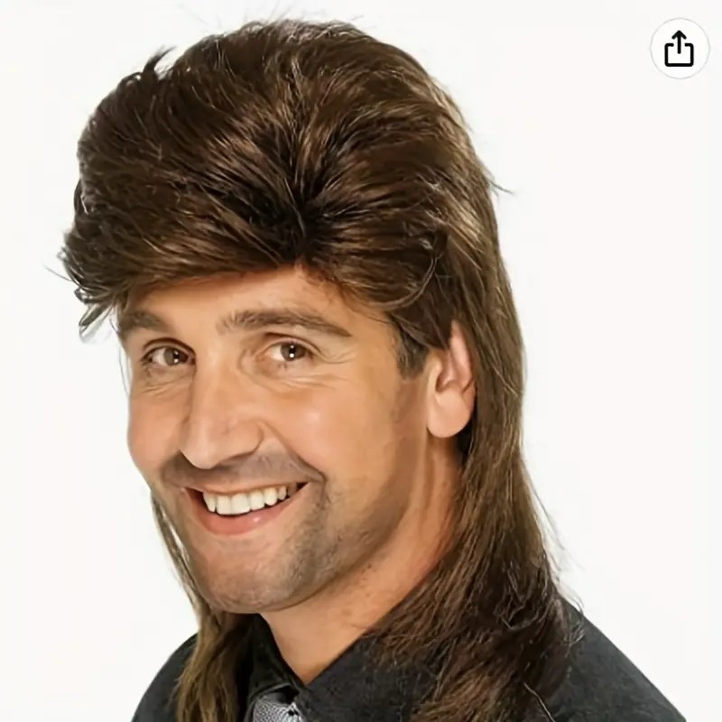 Men's Mullet Shape Wig, Brown Golden Brown Wig@carriesnipesss_marcusonthathair