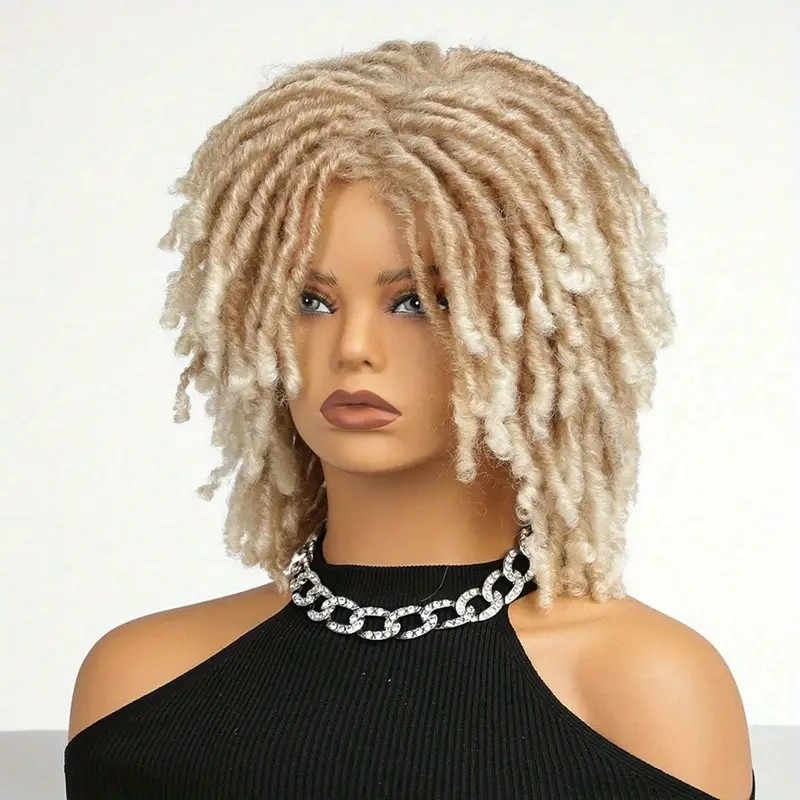 Dreadlock Wig Short Twist Wigs For Women And Men Afro Curly Synthetic Wig 9 Inch@carriesnipesss_marcusonthathair