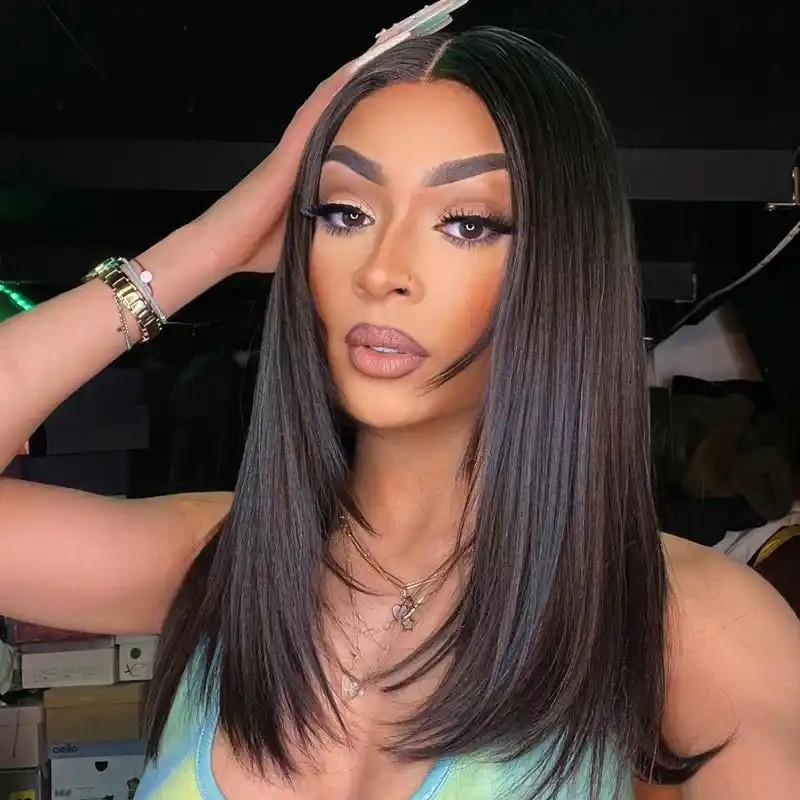 IAMSHERIKSB 5x5 Transparent Lace Closure Butterfly Haircut Straight Layered Wig