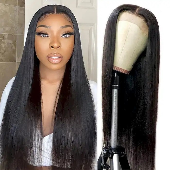 IAMSHERIKSB Straight Hair Wig 4x4 Lace Closure Natural Black Hair Wigs With Baby Hair Human Hair Wig