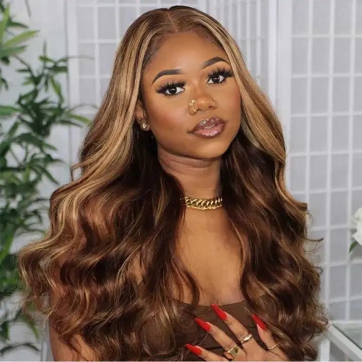 IAMSHERIKSB  #P4/27 Highlight Body Wave 13x4 5x5 HD Lace Front Closure Wigs Human Hair Frontal Wigs