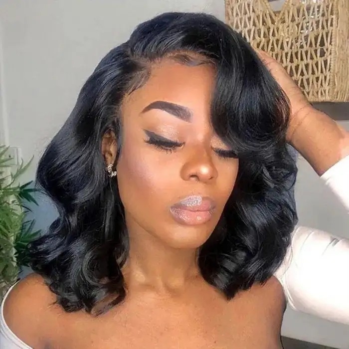 IAMSHERIKSB  Short Body Wavy Bob Wig 13x4/4x4 Human Hair Lace Front Bob Wigs Human Hair Wigs