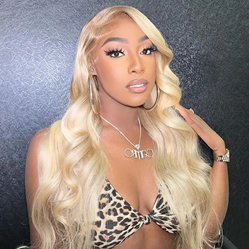 IAMSHERIKSB Honey Blonde Body Wave Hair Styles 613 Hair Color 13x4 HD Lace Front Human Hair Wigs