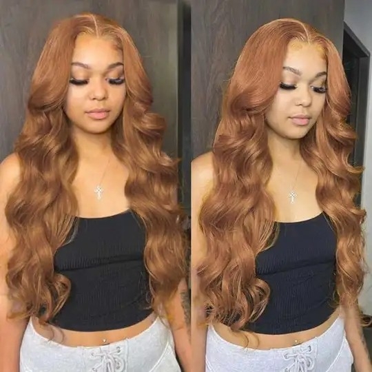 IAMSHERIKSB Ginger Blonde Colored 13x4 5x5 HD Lace Front Closure Human Hair Wigs Body Wave Frontal Wigs