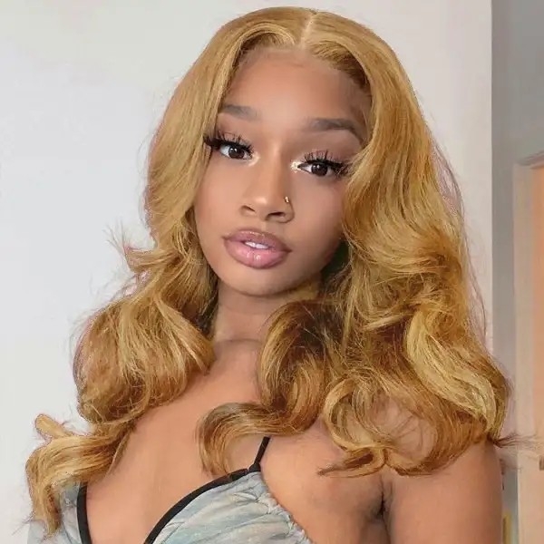 IAMSHERIKSB Hairstylist Works Elegant Short Light Honey Blonde Colored 13x4 Lace Front Human Hair Wigs