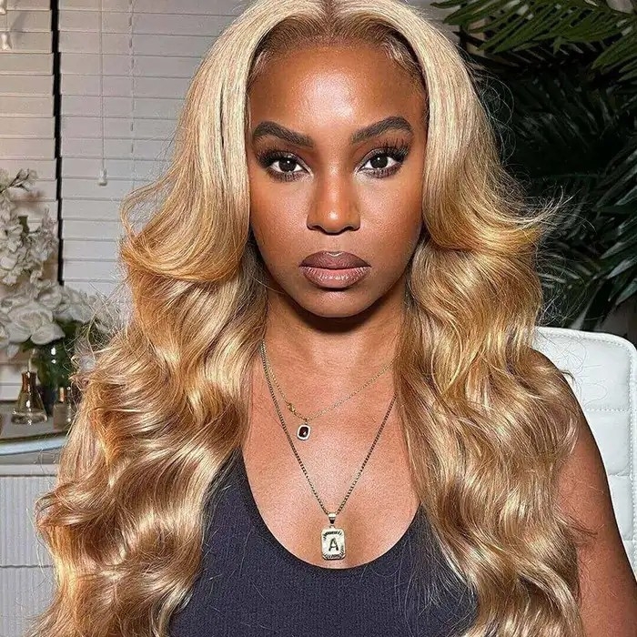 IAMSHERIKSB Blonde Colored 13x4 5x5 HD Lace Front Closure Human Hair Wigs Body Wave Frontal