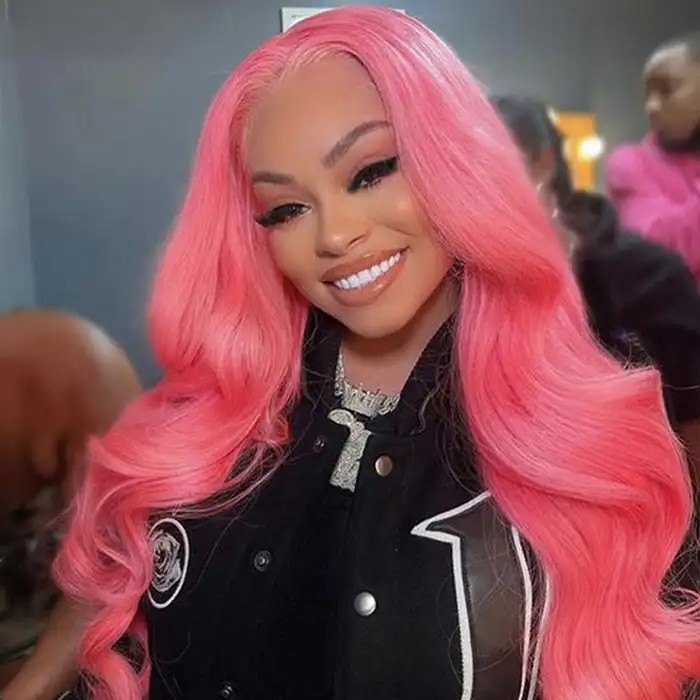 IAMSHERIKSB Pink 13x4 Lace Front Wig Body Wave Lace Frontal Brazilian 200% Density Human Hair Wig