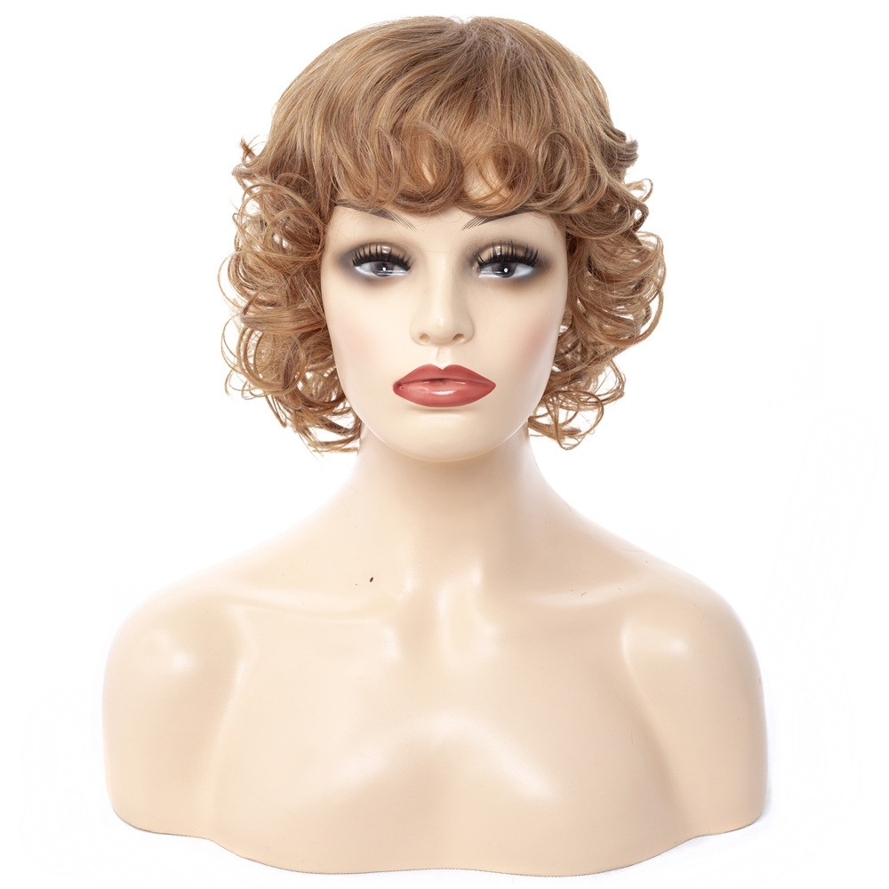 WW2-12 Exported Women's Short Hair Wig Head Cover, AliExpress Curly Hair Head Cover