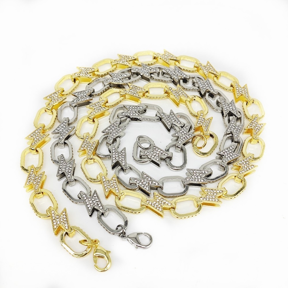 Street Style Niche High-end Lightning Circle Cuban Chain Necklace