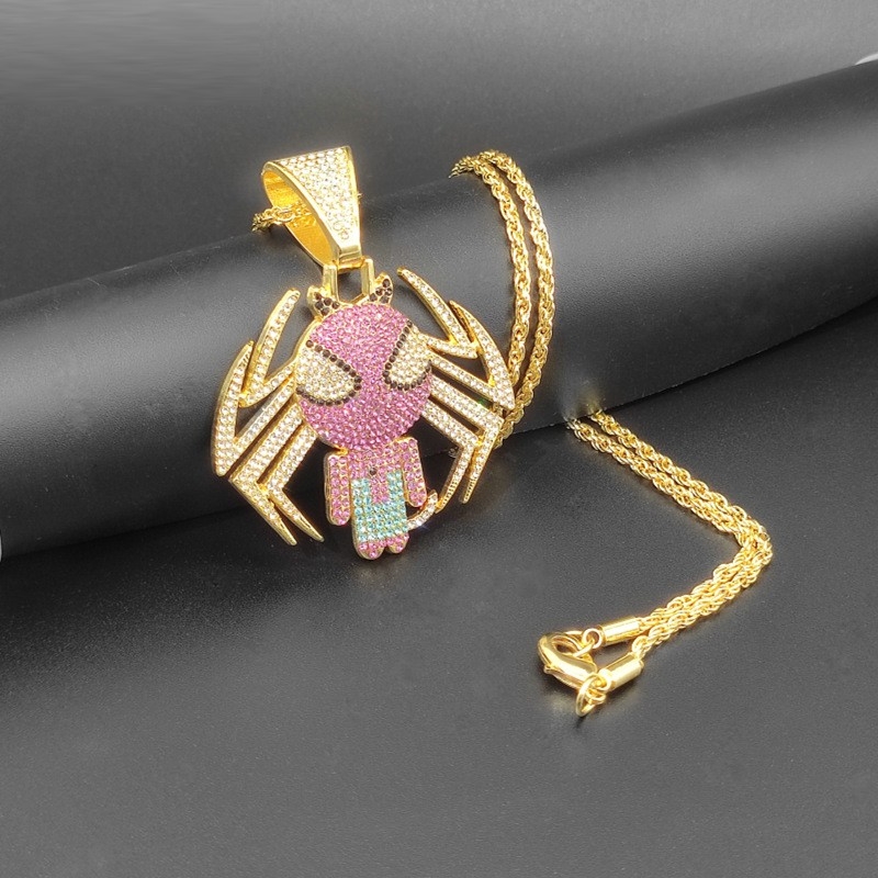 Hot-selling Hiphop Spiderman Pendant for Men, Trendy Necklace Accessory