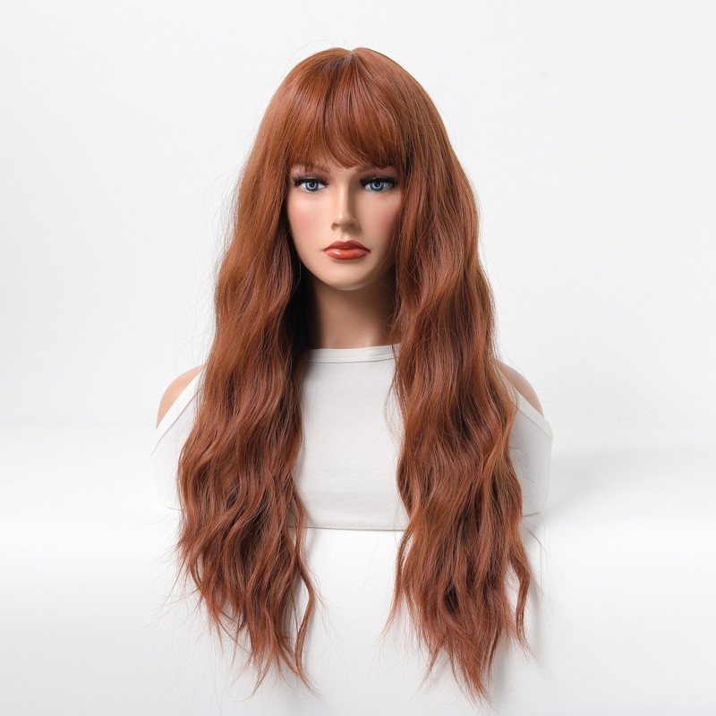 Direct Factory Sale of Popular European and American Synthetic Wig with Large Curly Hair, Corn Waves, and Mechanized Fibers