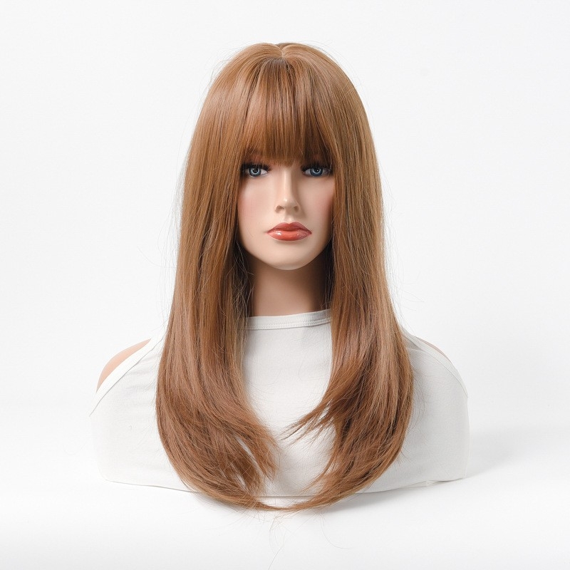 Women's Wig - European and American Style - Synthetic Fiber - Straight Hair - Fashionable Headpiece - Wholesale - High-Temperature Silk