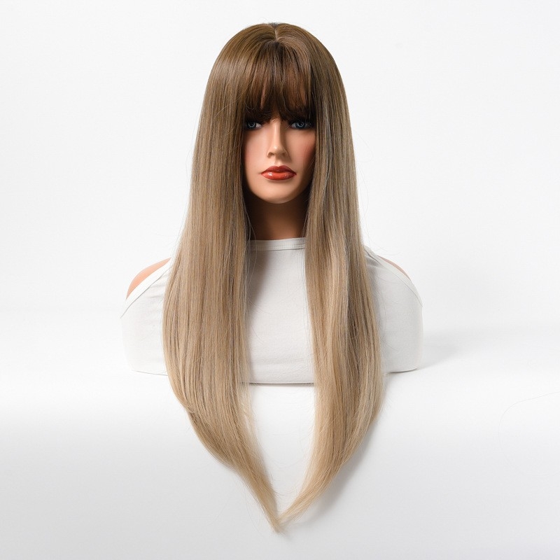 Foreign Trade Wig - European & American Style - Women's Synthetic Fiber Wig - Straight Hair - Wholesale