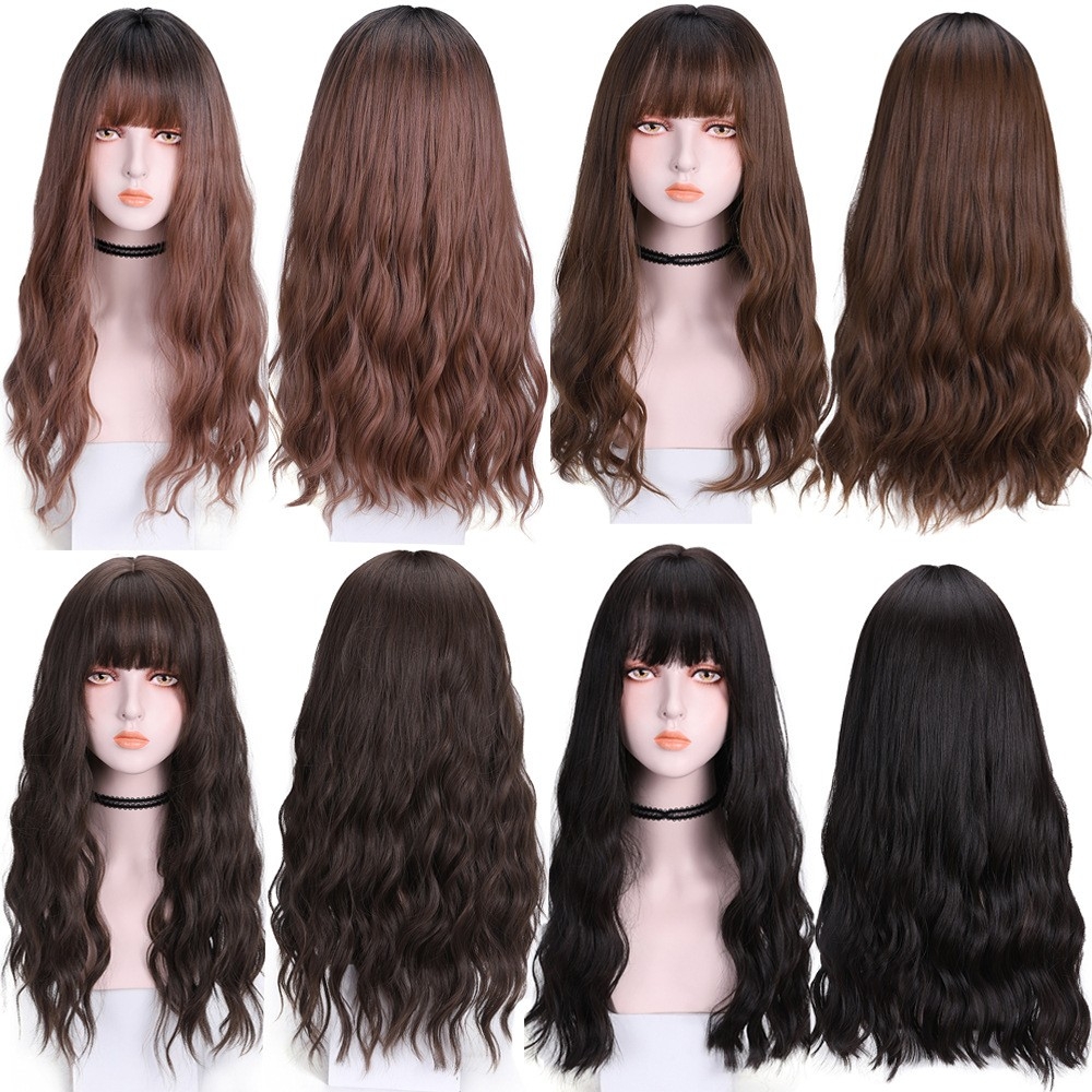 Factory Direct Sale Amazon New Hot-selling Corn Perm Long Curly Fiber Wig Hairpiece, Human Hair, In Stock